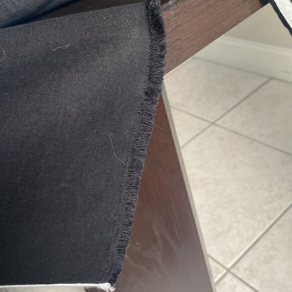 NWT Inc Denim black ankle length jean , fray bottom with white stripe down leg - Picture 6 of 6